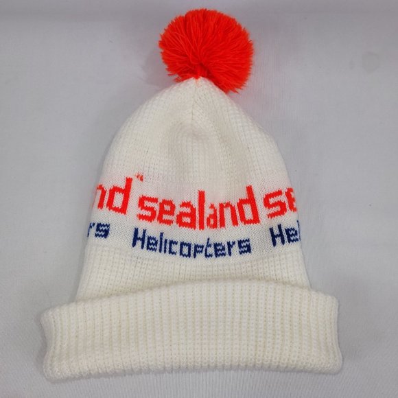 Sealand Helicopters Vintage Toque Knit Winter Hat PomPom - Picture 1 of 1